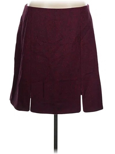 Pre-owned Boden Wool Skirt In Burgundy