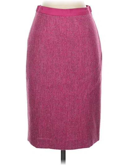 Pre-owned Boden Wool Skirt In Burgundy