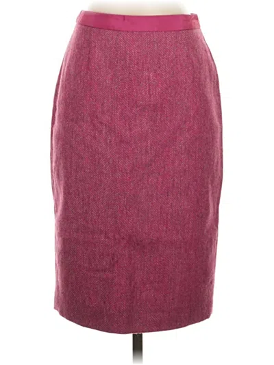 Pre-owned Boden Wool Skirt In Burgundy