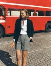 Boden Wool Tailored Shorts Black And Ivory Puppytooth  In Multi