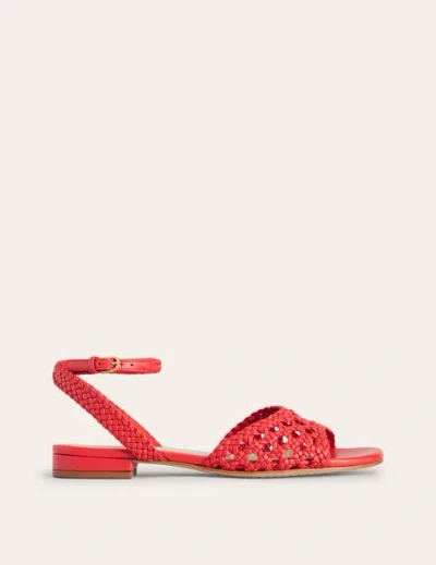 Boden Woven Flat Sandals Post Box Red Women