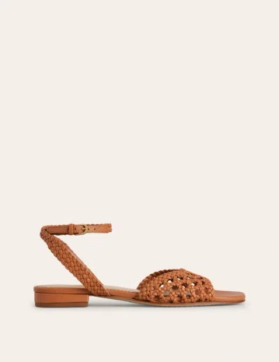Boden Woven Flat Sandals Tan Women