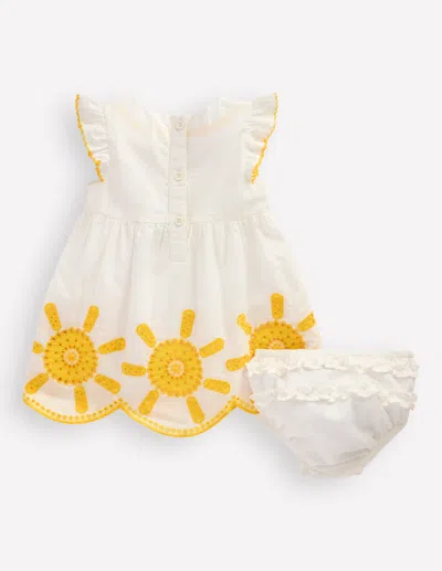 Boden Babies' Woven Frill Dressivory Girls  In White