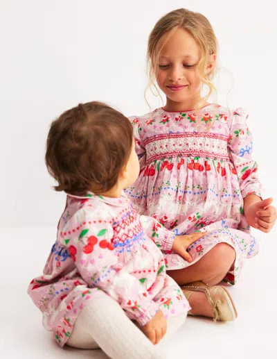 Boden Babies' Woven Party Dresspink Valentines Bunnies Girls