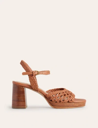 Boden Woven Platform Sandals Tan Women