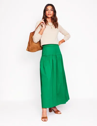 Boden Yoke Detail Maxi Skirtrich Emerald Women  In Green