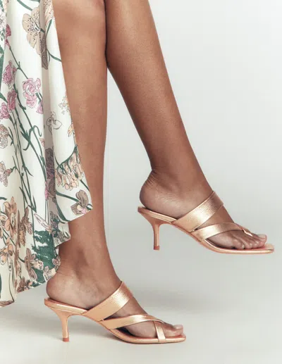 Boden Zehenstegsandalen Mit Kitten-absatz In Gold | Grösse 42 In Multi