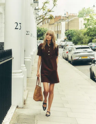 Boden Zia Cord-hemdblusenkleid Mit Tasche-kupferbraun In Brown