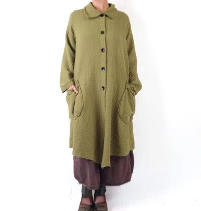Bodil Button Up Knit Coat In Matcha