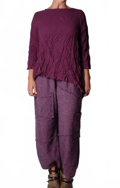 Bodil Cotton Straight Leg Pants In Mulberry In Purple