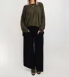 Bodil Crew Neck Knit Sweater In Olive In Green
