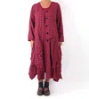 Bodil Long Plaid Duster In Cayenne