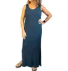 Bodil Rib Tank Dress In Teal In Blue