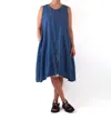 Bodil Sleeveless Casual Summer Dress In Stone Wash