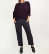 Bodil Straight Leg Slim Pants In Charcoal In Pink