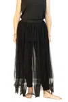 Bodil Tulle Overlay Skirt In Black In Black