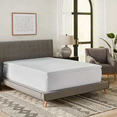 Bodipedic 2" Gel Memory Foam Mattress Topper With Circular-knit Cover In White