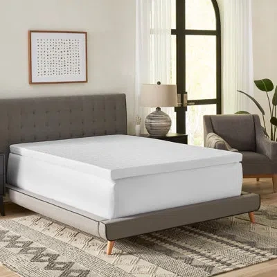 Bodipedic 3" Gel Memory Foam Mattress Topper With Cooling Cover In White