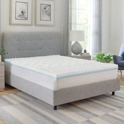 Bodipedic 3" Reversible Dual Sided Memory Foam Mattress Topper In White