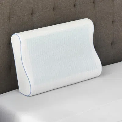 Bodipedic Cooling Gel Overlay Memory Foam Contour Pillow In White