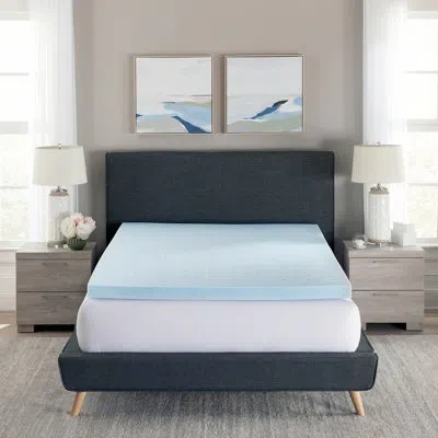 Bodipedic Gel-infused Memory Foam Mattress Topper In Blue