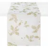 BODRUM LINENS ACORN 90" TABLE RUNNER IN GOLD AND WHITE