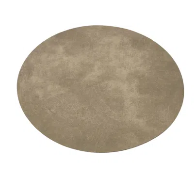 Bodrum Linens Tanner Round Placemats 15" - Set Of 4 In Beige In Brown