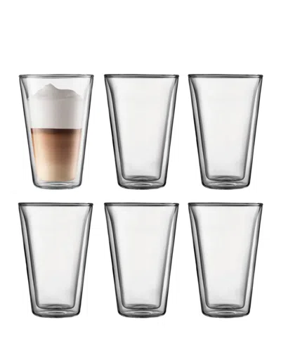 Bodum Canteen Set Of 6 Double Wall Glasses In Transparent