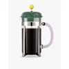 Bodum Dark Green And Lilac Caffettiera French Eight-cup Stainless-steel Coffee Maker 1l In Dark Green And Lilac