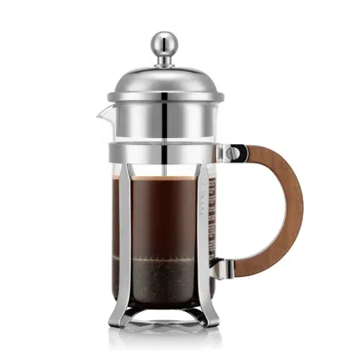 Bodum French Press Chambord With Wooden Handle In Silver