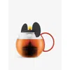Bodum Red Black Assam Mickey Mouse Borosilicate-glass Tea Press In Multi