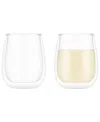 Bodum Skal Double-walled White Wine Glasses, Set Of 2 In Clear