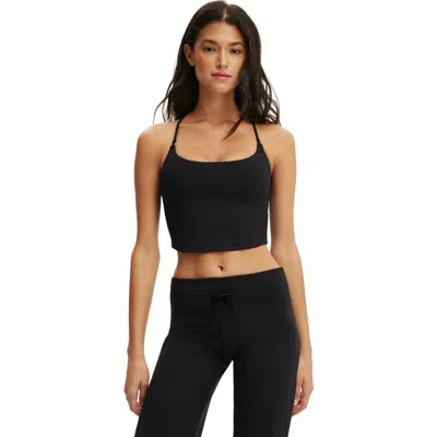 Body Active Ultra Soft Cropped Twist Back Tank In Black