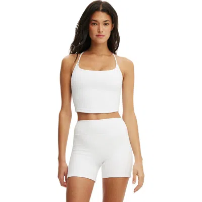 Body Active Ultra Soft Cropped Twist Back Tank In White