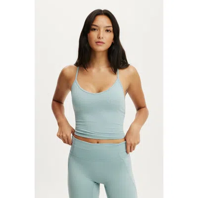 Body Active Ultra Soft Scoop Racer Back Tank In Blue