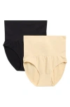 Body Beautiful 2-pack High Waist Shaping Briefs In Neutral