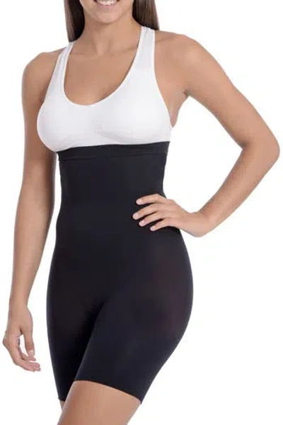 Body Beautiful Seamless High Waist Shaping Boy Shorts In Black
