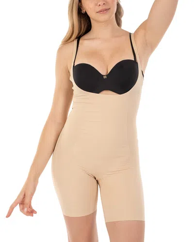 Body Beautiful Wear Your Own Bra Bodysuit Shaper In Nude