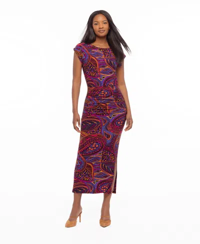 Body By Miraclesuit Women's Cali Built-in Shaping Scoop Neck Ruched Maxi Dress In Serai
