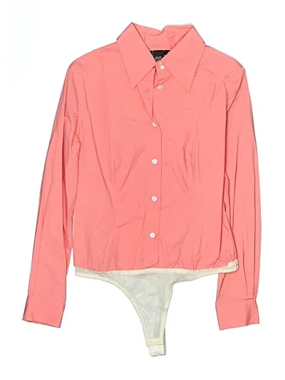 Pre-owned Body By Victoria Long Sleeve Blouse In Pink