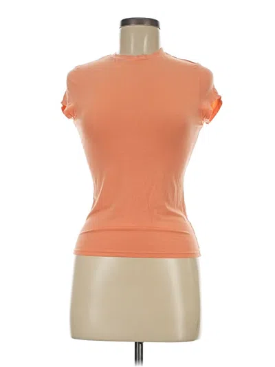 Pre-owned Body By Victoria Short Sleeve Turtleneck In Orange
