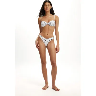 Body Dip Front High Side Brazilian Bikini Bottom In White
