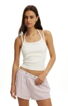 Body Double Layer Cami In White