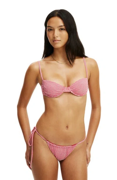 Body Gathered Thin Strap Balconette Bikini Top In Multi