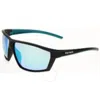 Body Glove Bg 25 418 Polarized Blue Mirror Wrap Unisex Sunglasses 10270154.cgr Blkgrn