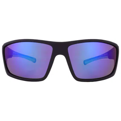 Body Glove Bgfl 25 425 Polarized Green Mirror Wrap Men's Sunglasses 10270145.cgr Blkgrn In Black