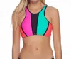Body Glove Leelo High Neck Bikini Top In Borderline In Multi