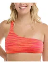 Body Glove Malia Womens Textured One-shoulder Bikini Swim Top In Multi