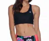 Body Glove Oria Chameleon Reversible Medium Impact Sports Bra In Black In Black