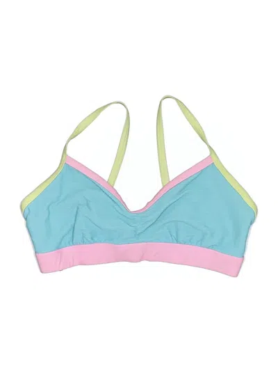 Pre-owned Body Glove Swimsuit Top Blue Color Block Pattern Swimwear